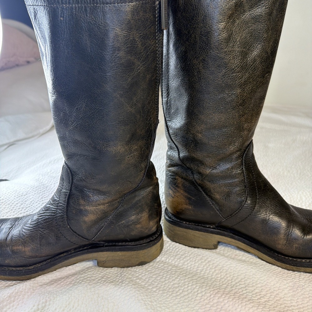 Dirk Bikkembergs archive Black Distressed Moto Boots - Picture 6 of 10